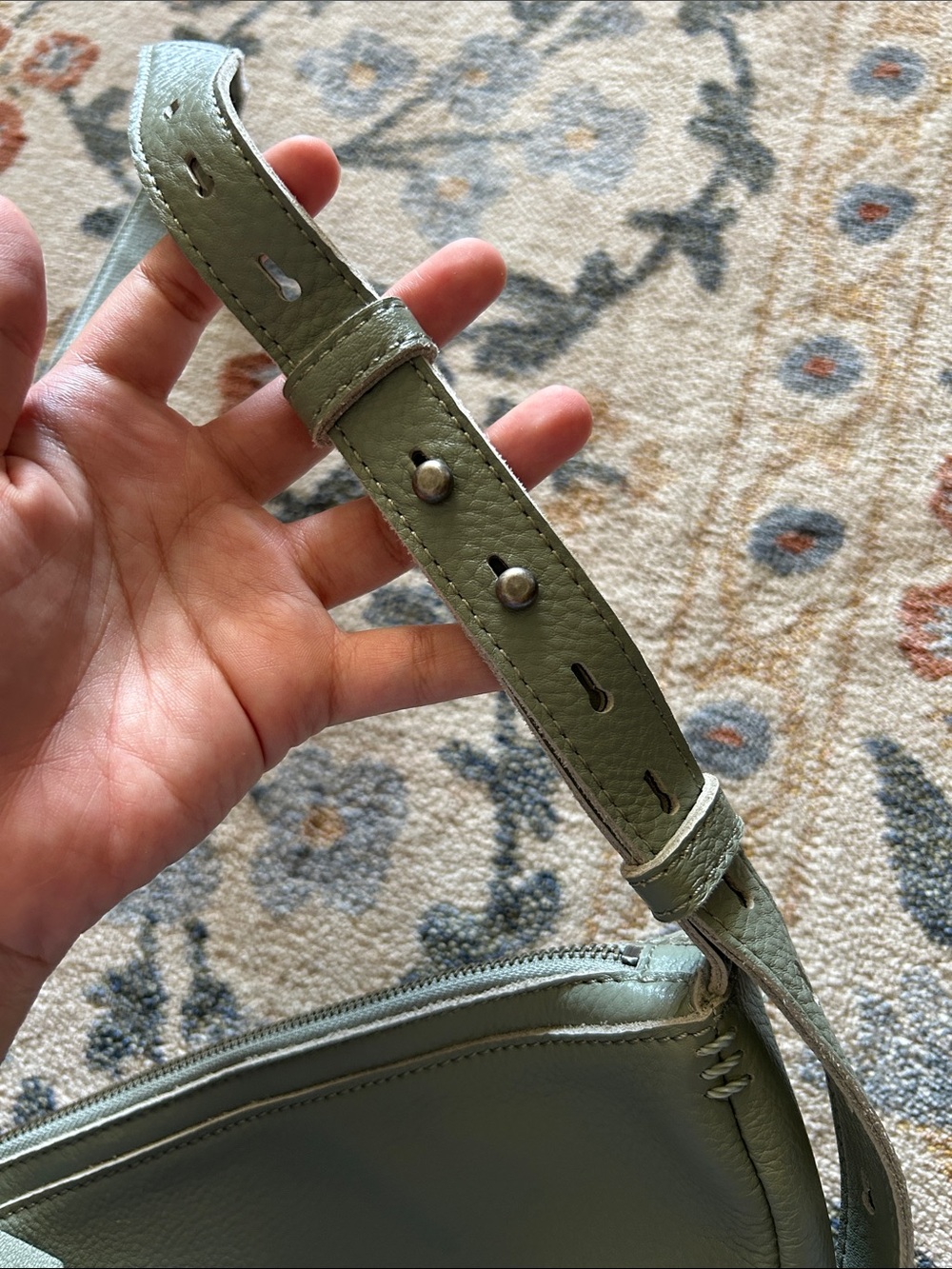 The Sak Blue/Green Leather Crossbody Bag - Picture 6 of 6